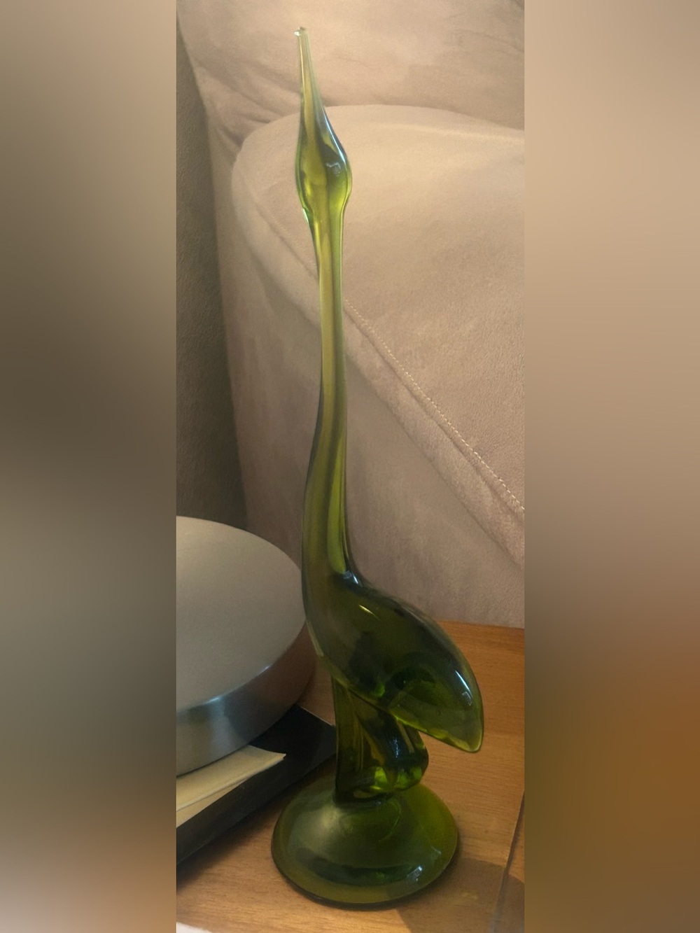 Vintage Mid-Century Modern Viking Glass "Epic" Egret / Longtail Crane!